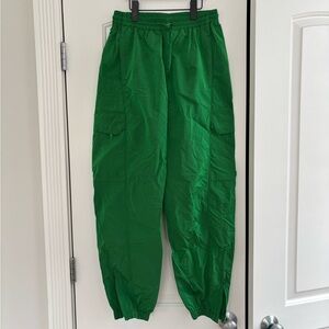 Halfdays Bright Green Nylon Cargo Track Pants